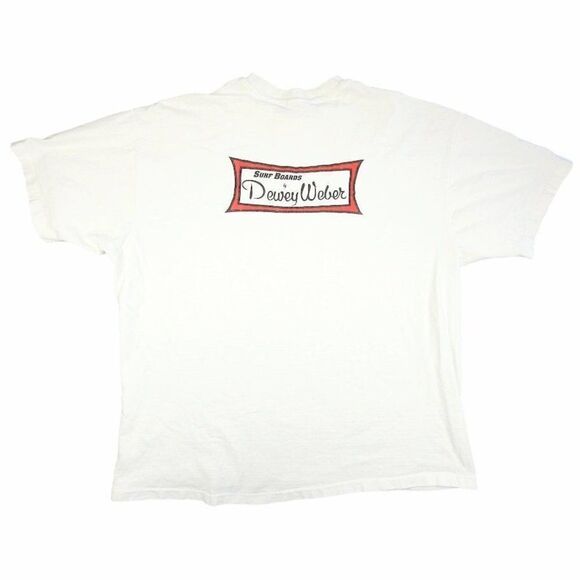 Vintage Dewy Weder Surfboards T Shirt Mens Size 2XL White 90s Made In USA - Picture 1 of 7
